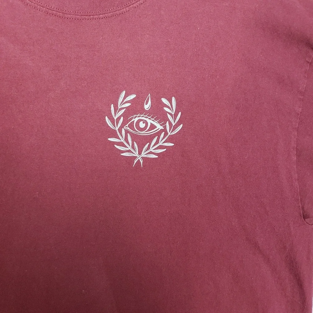 Rog Kelley Tattoo Graphic Tee Maroon Heart Rose Swords Mens XL Port & Company